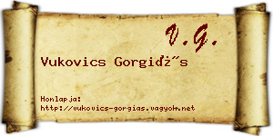Vukovics Gorgiás névjegykártya